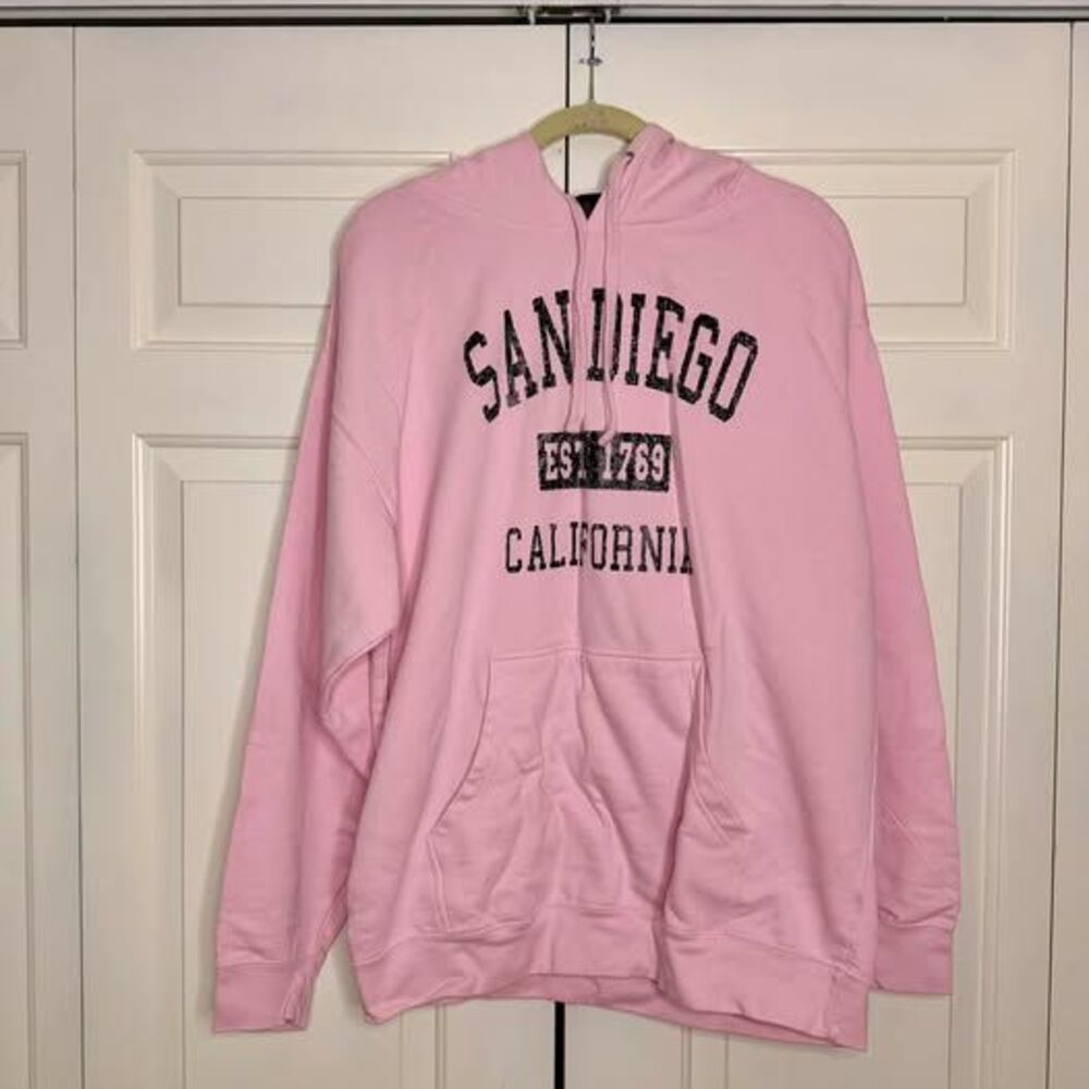 Feeling Hood San Diego California Pink Graphic Hoodie 2XL